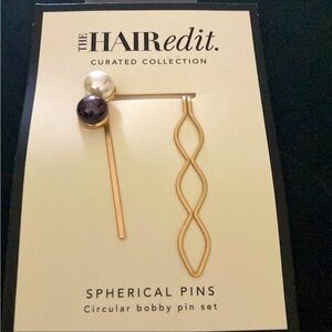 NWOT ❤️🔥The Hair Edit - Gold Embellished Pearl Bobby Pin Set